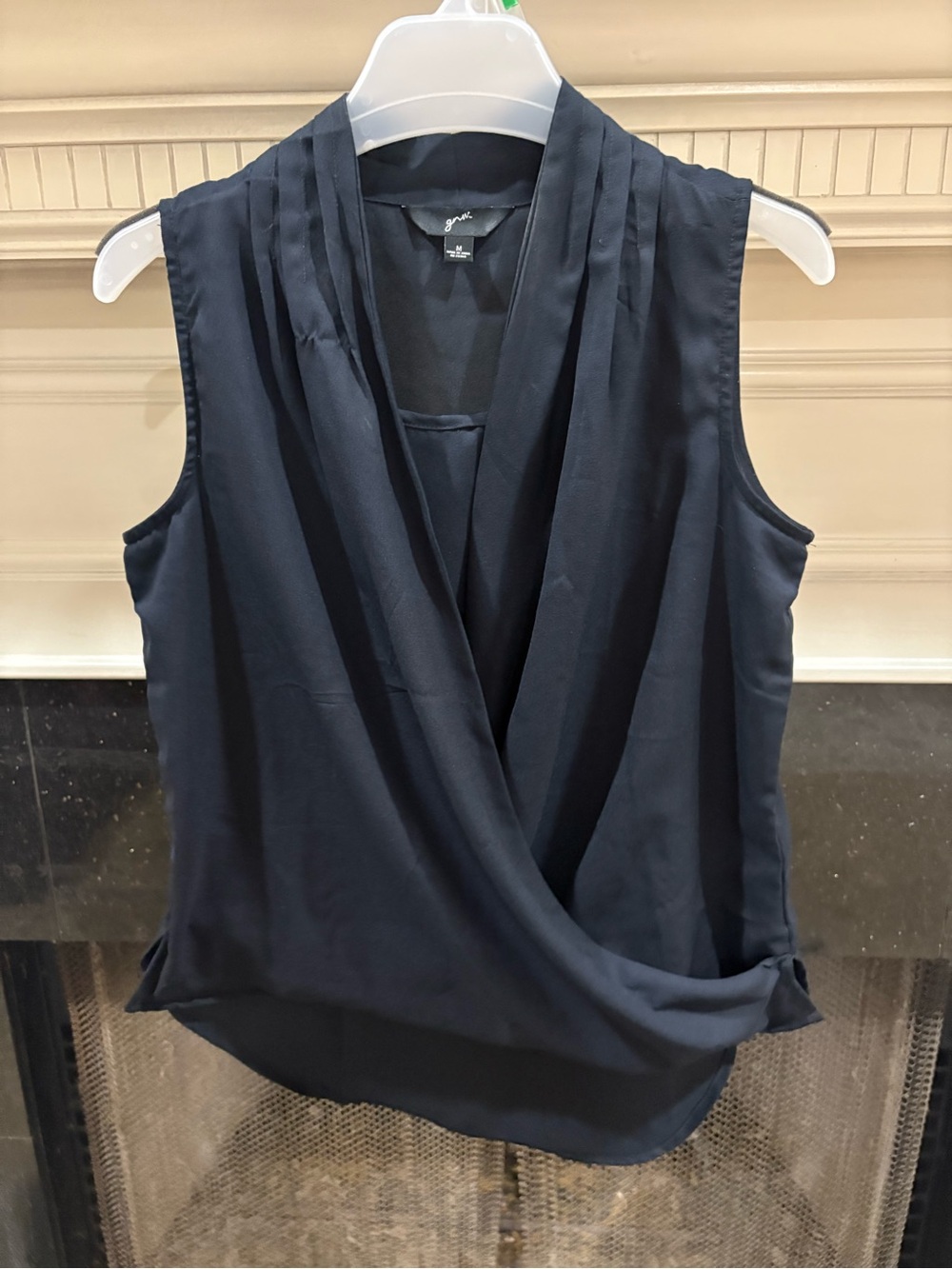 GNW Black Sleeveless Surplice Camisole